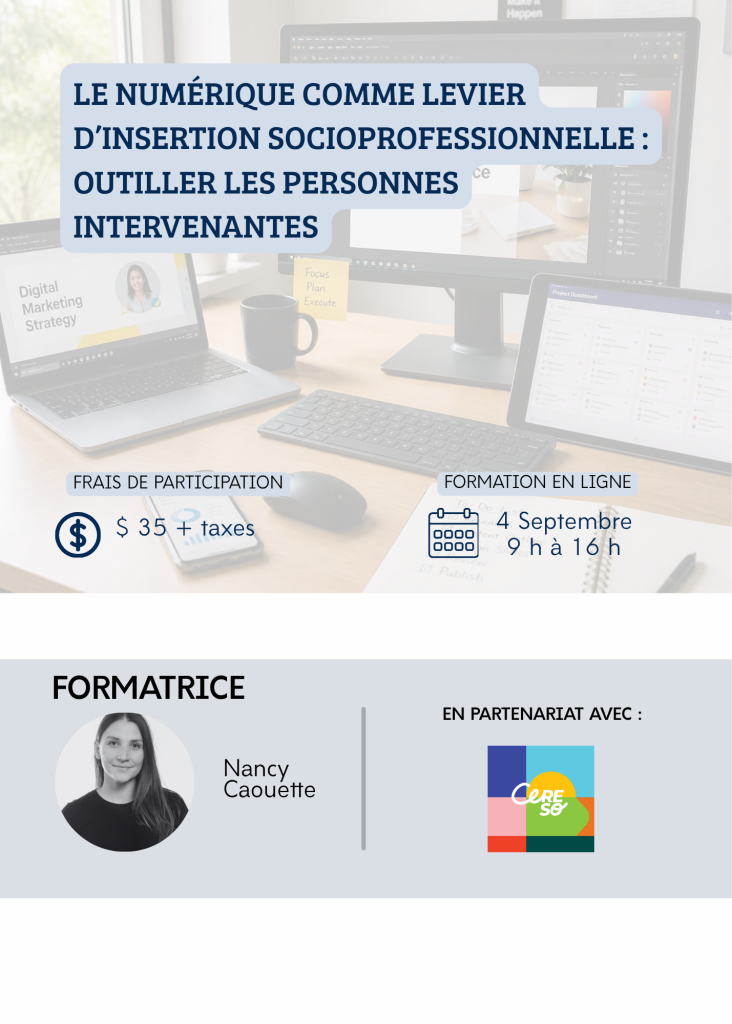 Le numérique comme levier d’insertion socioprofessionnelle : Outiller les personnes intervenantes